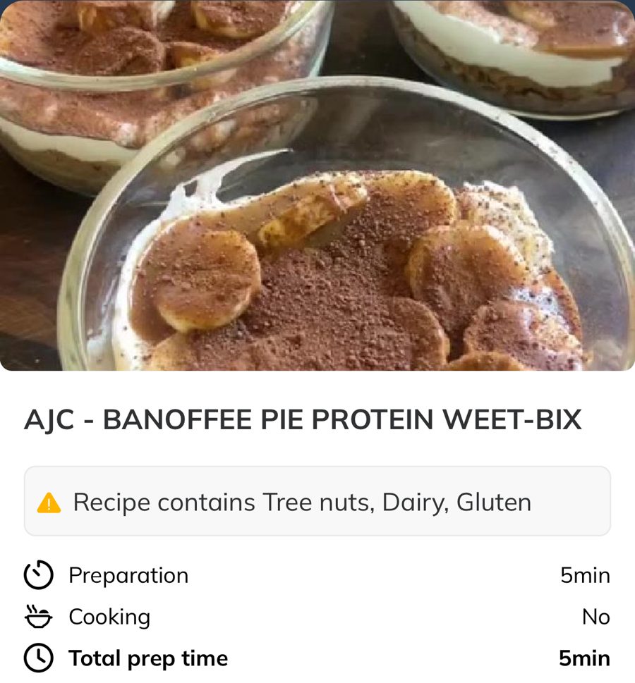 AJC Banoffee Pie Protein Weet-Bix recipe in the app