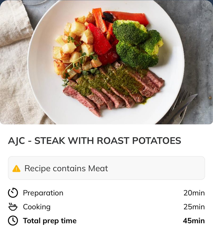 AJC Steak with Roast Potatoes recipe in the app